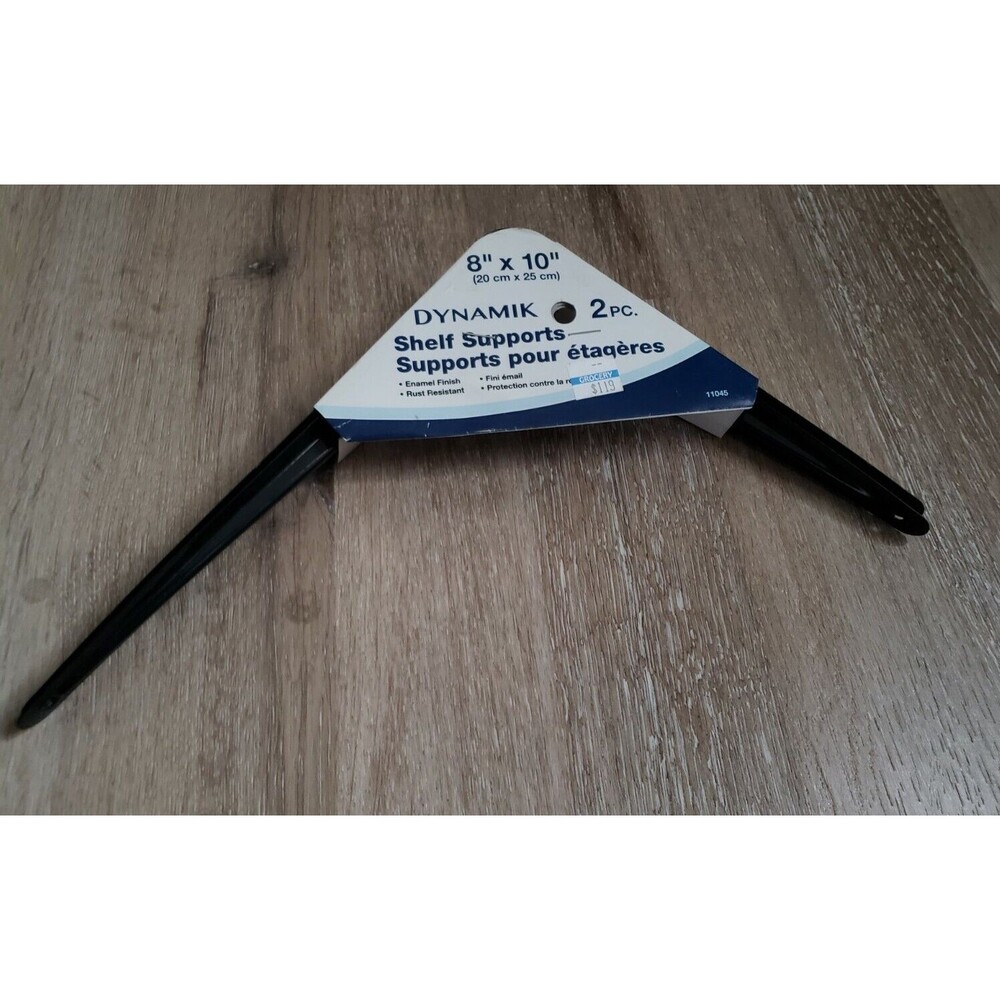 Black Enamel 8 X 10 Metal Shelf Support 2 Packs